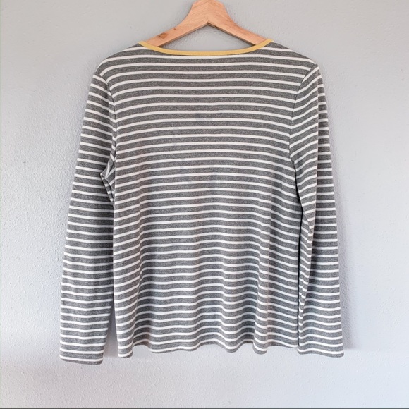 Talbots Outlet | Stripe Zipper Shirt 3/4 sleeve - Picture 2 of 4